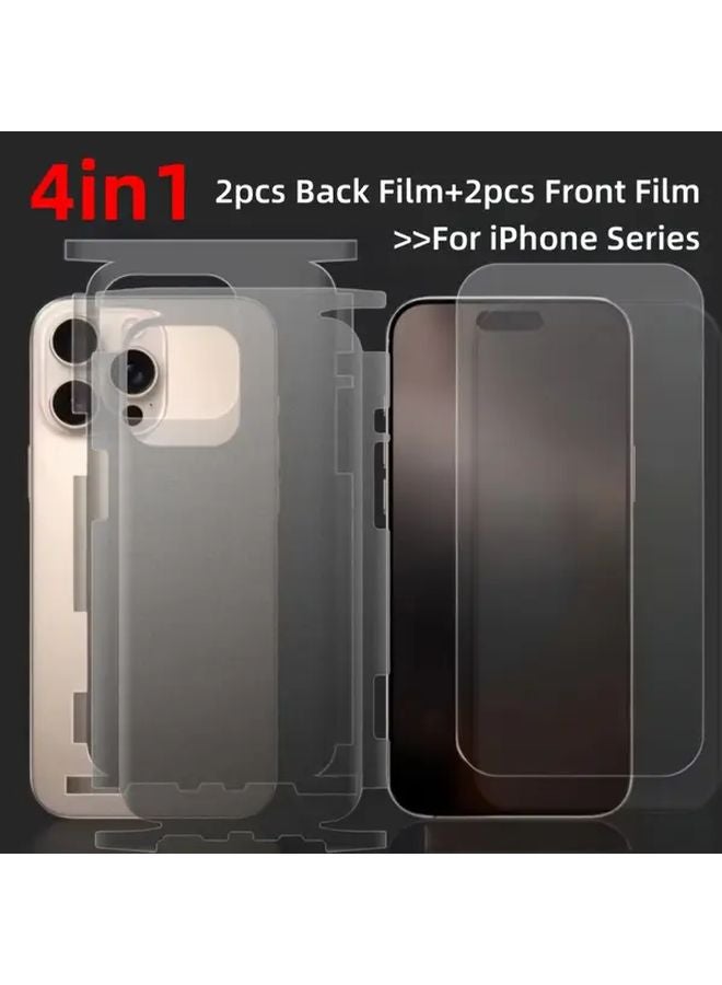 Matte Screen Protector For iPhone 16 Pro 4 In 1 Front And Back Film TPU - Image 5